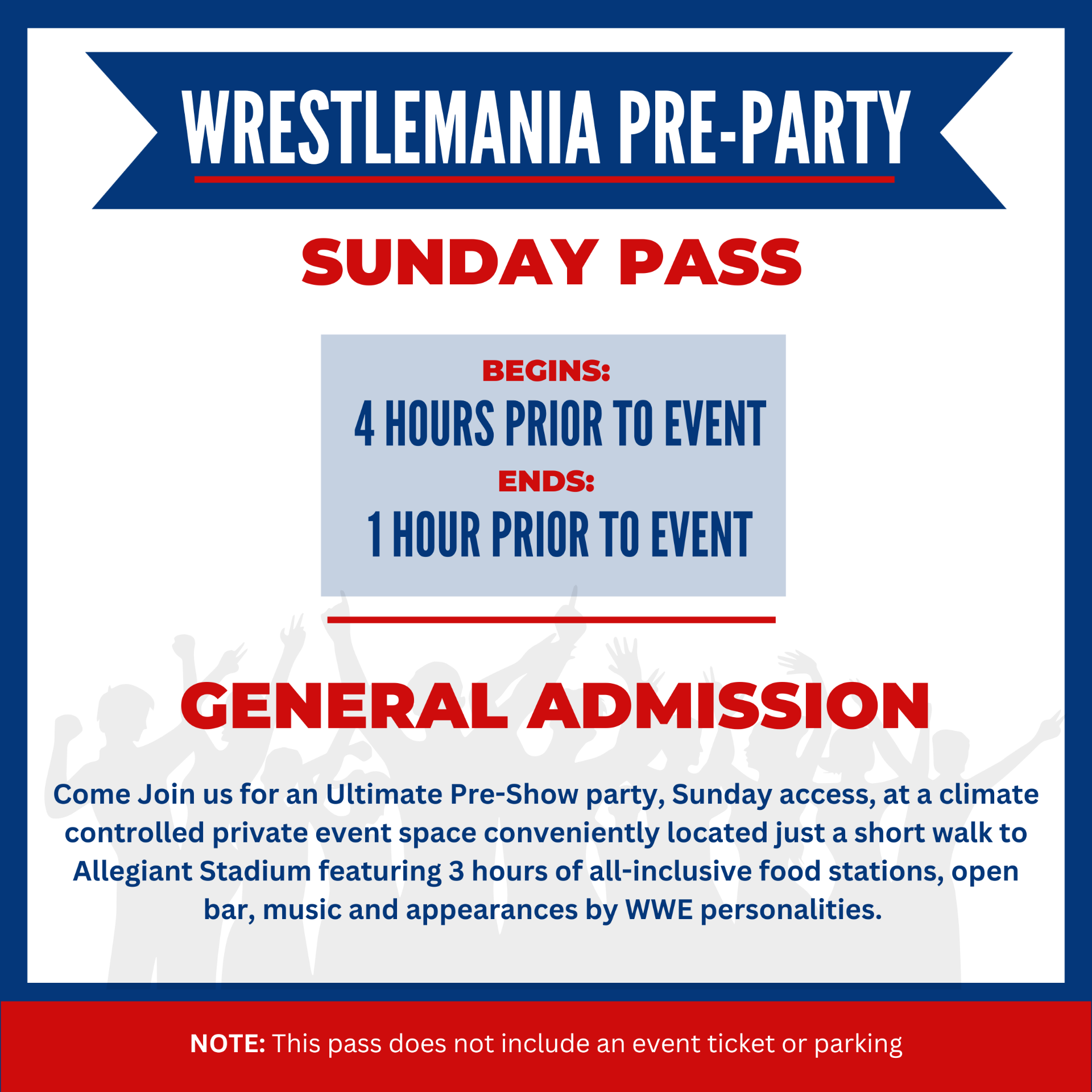 WrestleMania 2026 Map Image - Sunday Pass